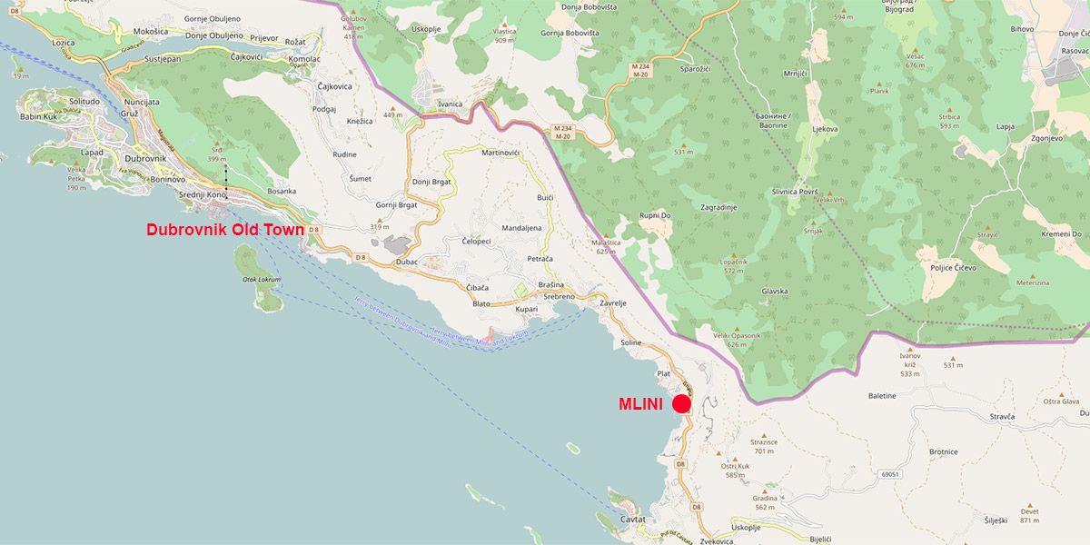 Mlini map